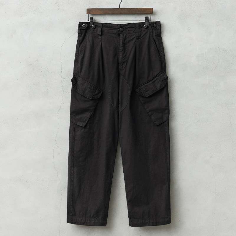 実物 USED イギリス軍 ROYAL NAVY COMBAT カーゴパンツ スラントポケット DEEP BLACK染め