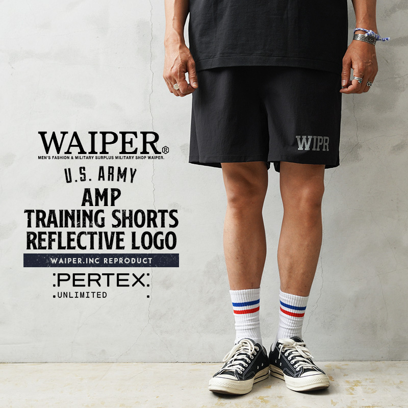 【7月上旬頃入荷予定】WAIPER.inc 米軍 U.S.ARMY AMP トレーニングショーツ REFLECTIVE LOGO PERTEX UNLIMITED【WP1085B】【T】