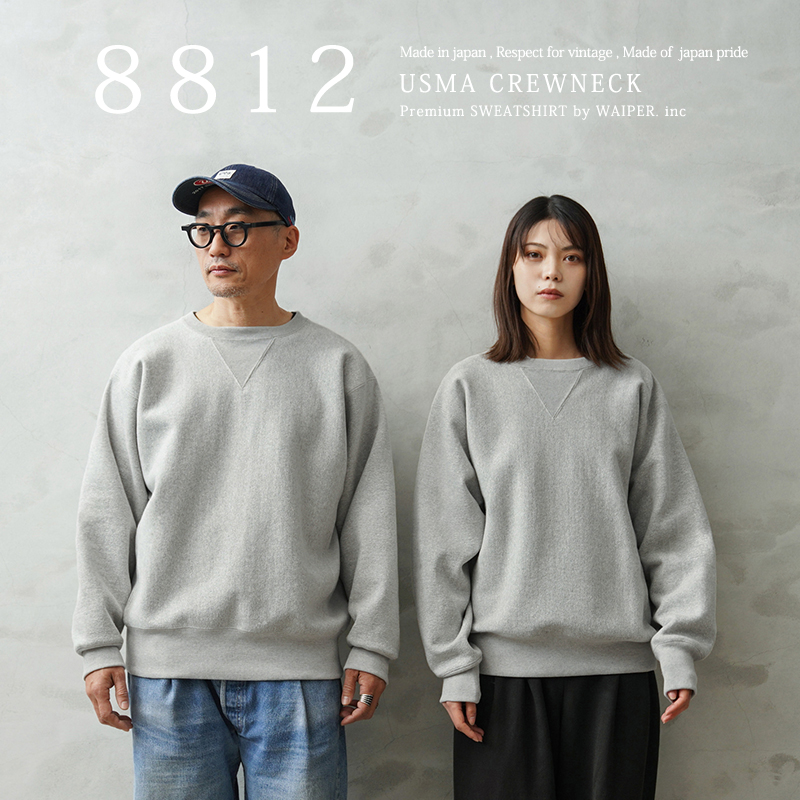 WAIPER.inc RESPECT FOR VINTAGE 88/12 FABRIC PREMIUM USMA クルーネックスウェット 日本製【WP1101】【T】