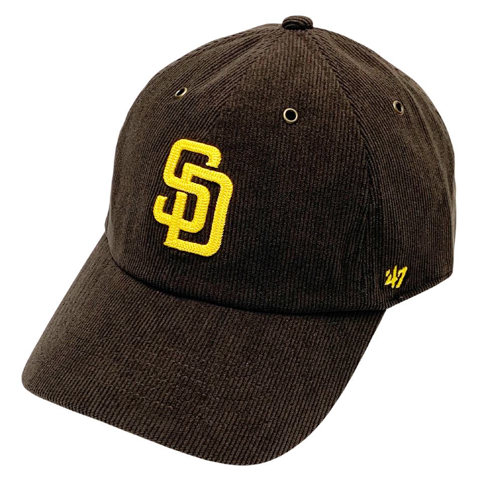 '47 フォーティーセブン ローキャップ 帽子 CORDUROY CLEAN UP CAP PADRES パドレス コーデュロイ ブラウン BROWN 茶色