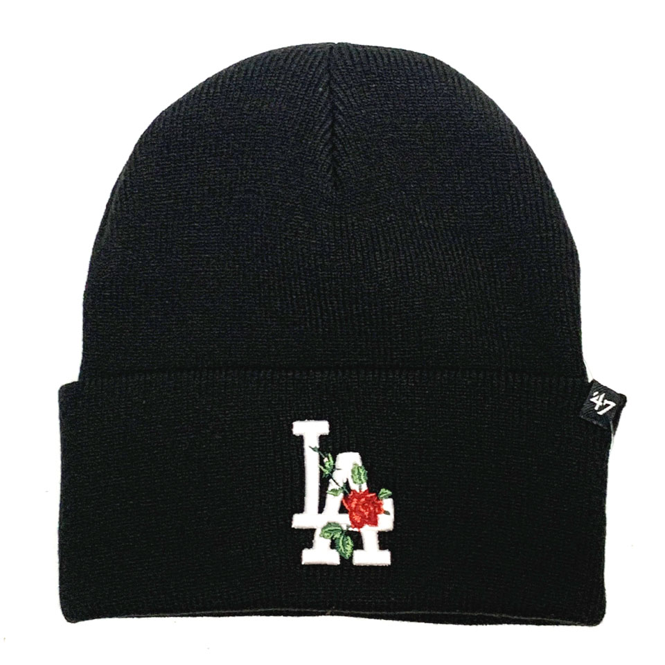 '47 フォーティーセブン ビーニー FLOWER THRON KNIT BEANIE - LA DODGERS ドジャース ブラック 黒 BLACK