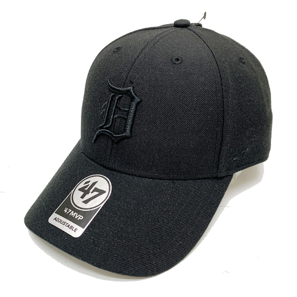 '47 フォーティーセブン ローキャップ 帽子 MVP CAP DETROIT TIGERS デトロイト・タイガース ブラック/ブラック 黒 BLACK ブラックアウト