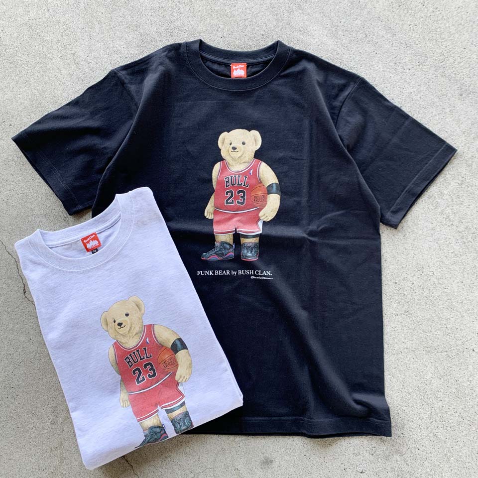 全2色 ブッシュクラン BUSH CLAN Tシャツ FUNK BEAR MJ BEAR S/S Tee ファンクベア クマ ブラック 黒 BLACK アッシュ グレー ASH GREY 灰色