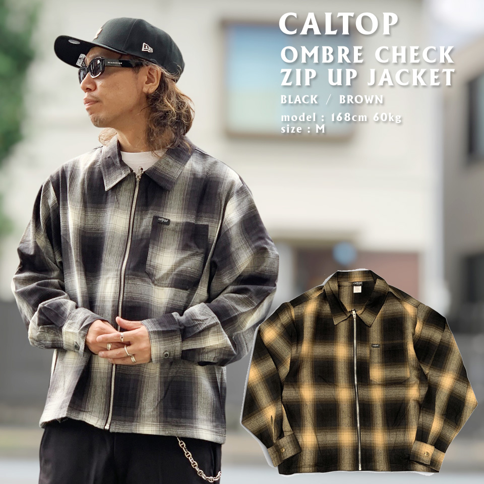 全2色 CALTOP USA キャルトップ カルトップ OMBRE CHECK ZIP UP JACKET (CA007LS)