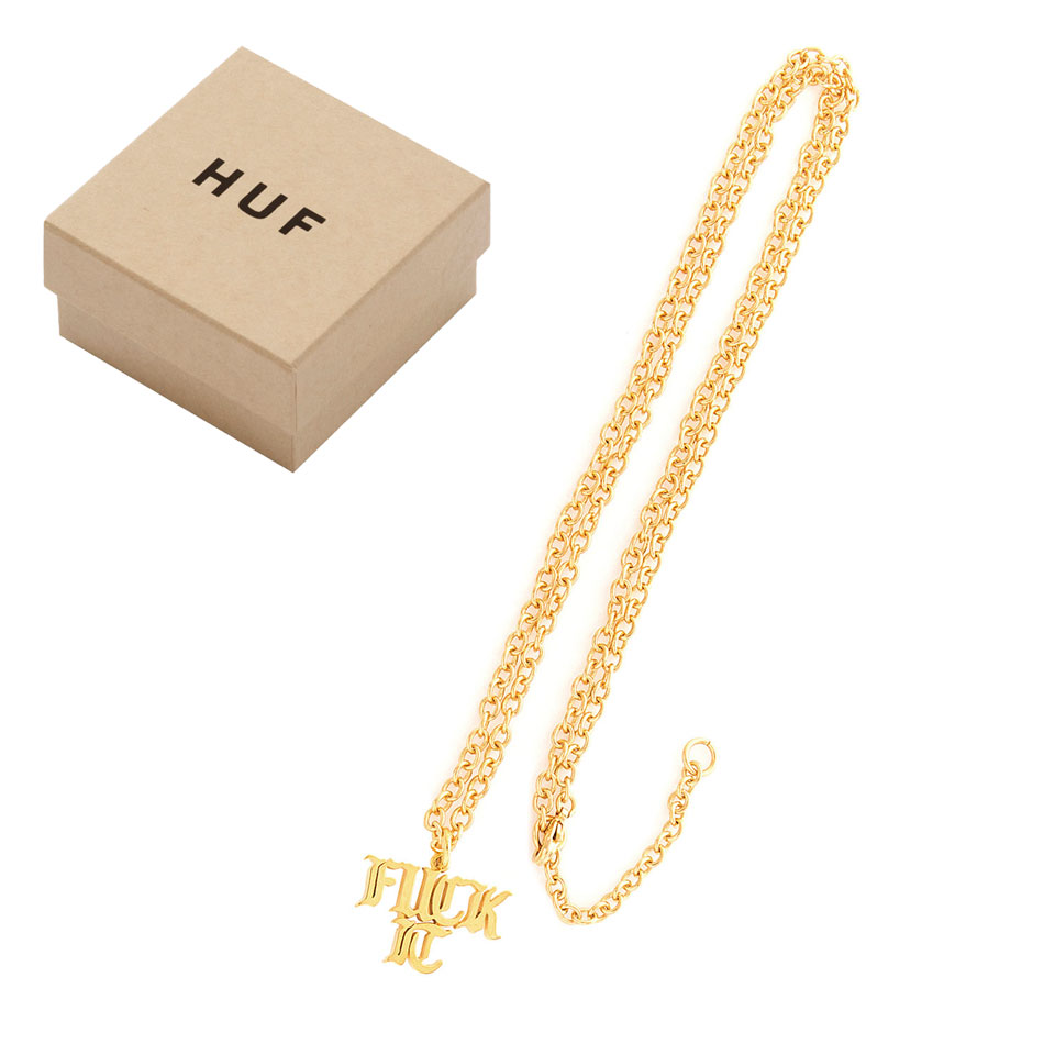 ハフ HUF ネックレス HUF FUCK IT GOLD NECKLACE アクセサリー ゴールド GOLD