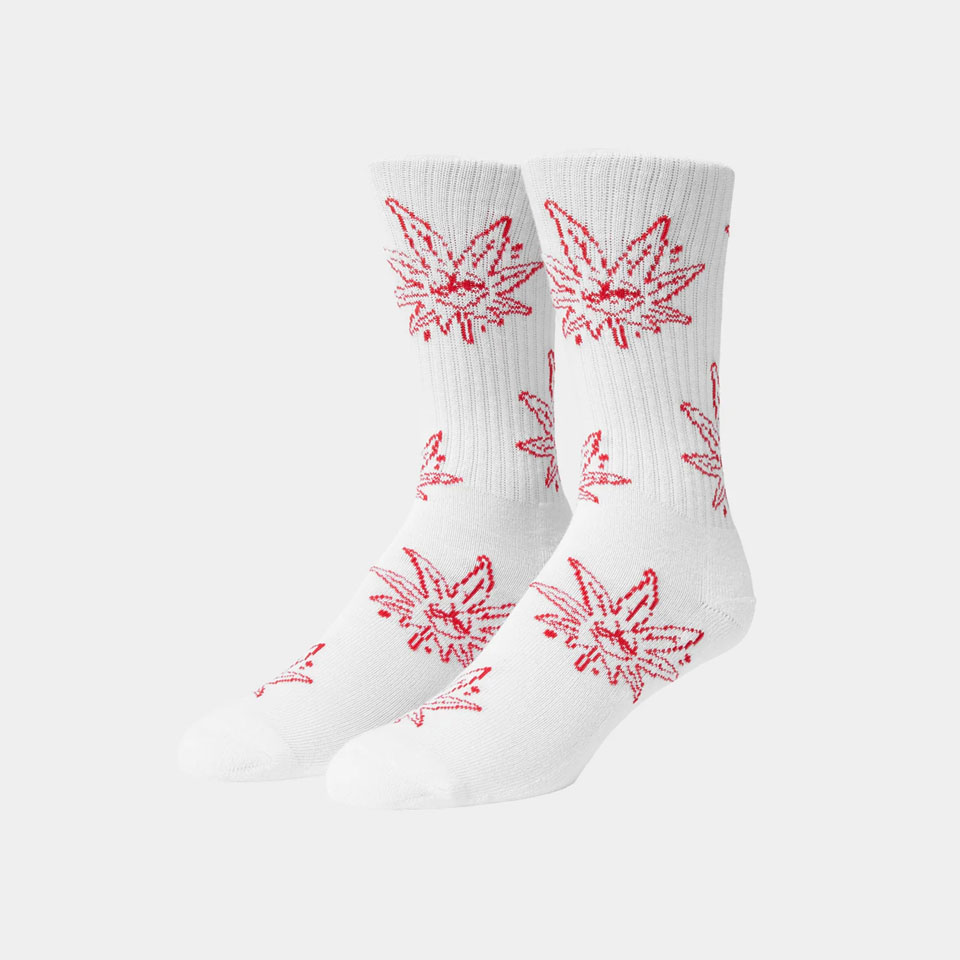ハフ HUF 靴下 ソックス COOKOUT BUDDY CREW SOCKS ホワイト 白 WHITE