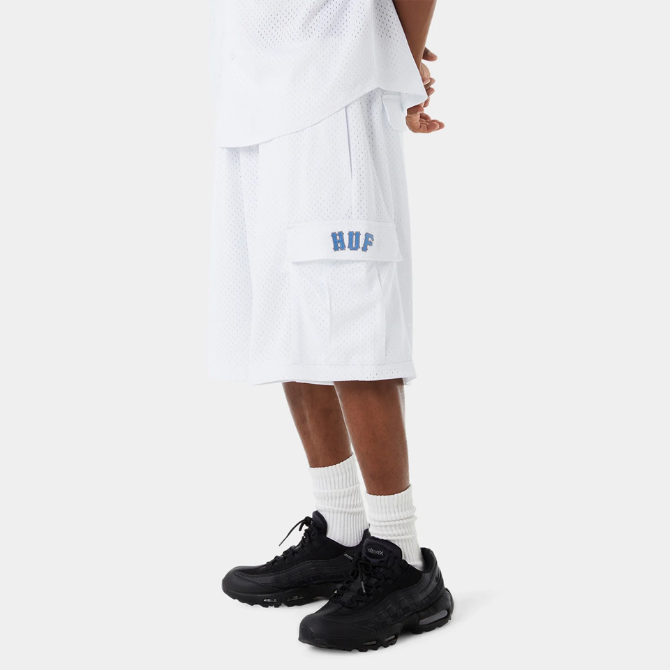 ハフ HUF ショートパンツ メッシュショーツ ARCH MESH CARGO SHORT カーゴショーツ ホワイト 白 WHITE PT00345SP25