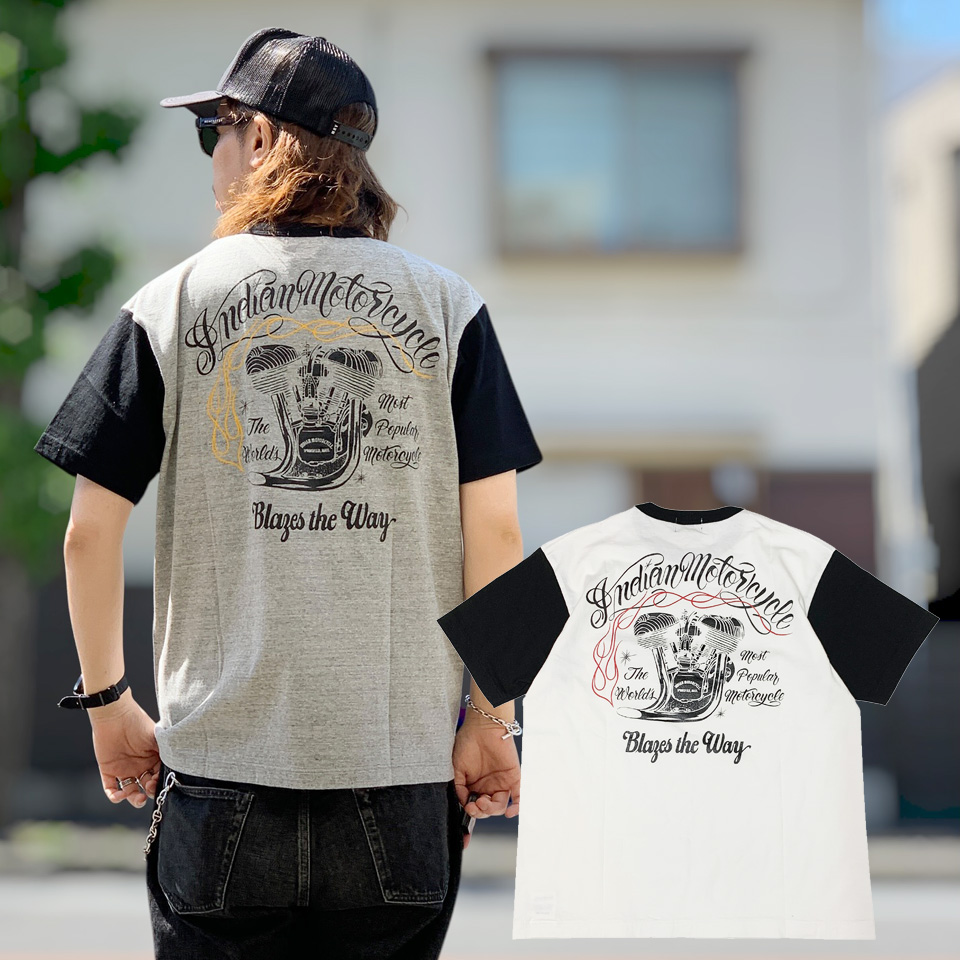 全2色 INDIAN MOTORCYCLE インディアンモーターサイクル SET IN 2TONE SS Tee (IM79718)