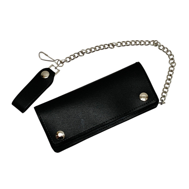 415CLOTHING サイフ トラッカーウォレット CLASSIC CHAIN WALLET (LARGE) レザー 牛革 ウォレットチェーン ブラック 黒 BLACK