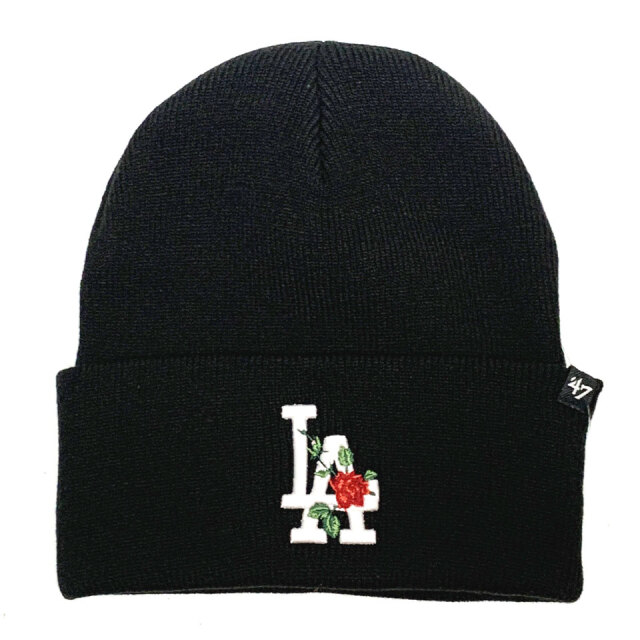 '47 フォーティーセブン ビーニー FLOWER THRON KNIT BEANIE - LA DODGERS ドジャース ブラック 黒 BLACK