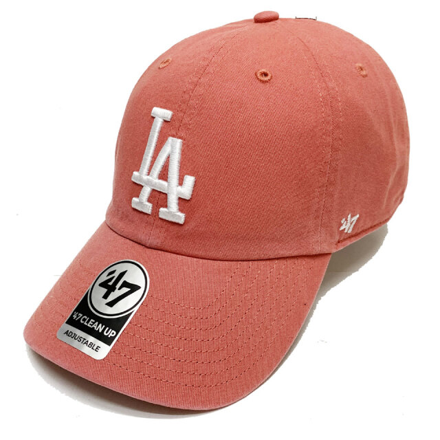 '47 フォーティーセブン ローキャップ 帽子 CLEAN UP CAP - LA ロサンゼルス ドジャース DODGERS アイランドレッド ISLAND RED ピンク