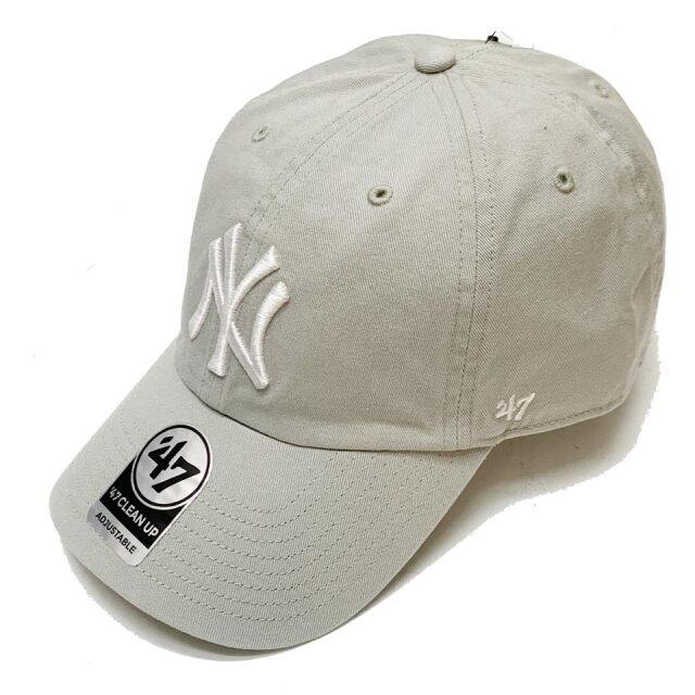 '47 フォーティーセブン ローキャップ 帽子 CLEAN UP CAP - NY ヤンキース NEW YORK YANKEES ニューヨーク グレー GREY 灰色