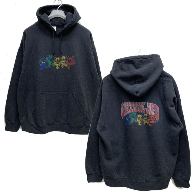 グレイトフルデッド GRATEFUL DEAD パーカー フーディー 5BEAR HOODIE ビンテージ加工 ブラック 黒 BLACK