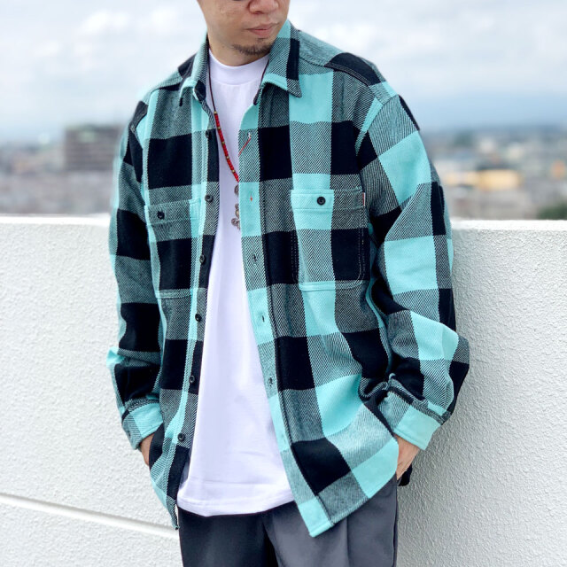 ☆好配色‼️激レア☆60s BIGMAC ネルシャツ 青×灰 L カートコバーン