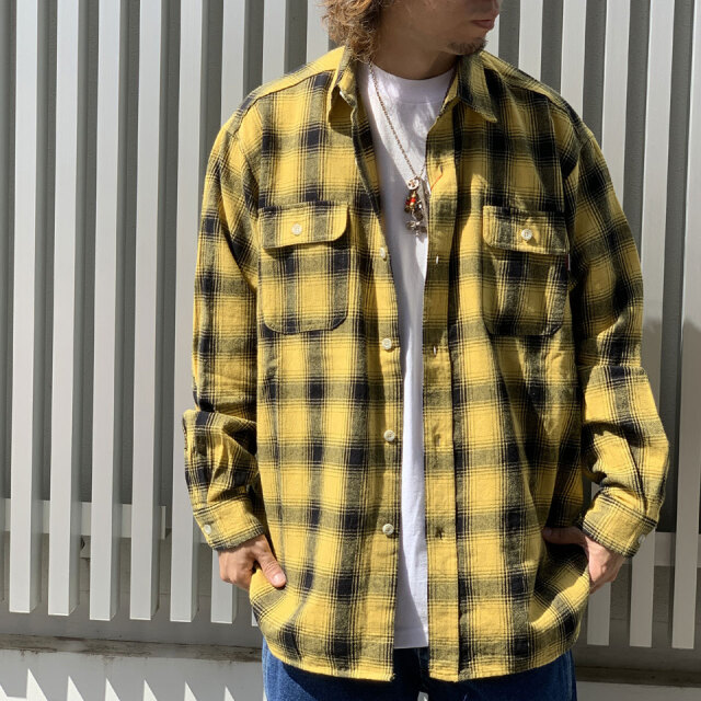 全2色 ビッグマック BIG MAC ネルシャツ チェックシャツ FLANNEL CHECK L/S SHIRT フランネルシャツ イエロー 黄色 YELLOW レッド 赤 RED