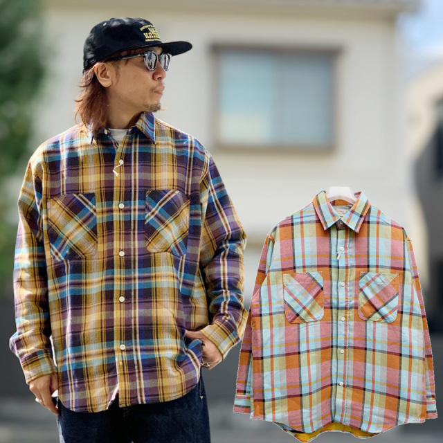 全2色 ビッグマック BIG MAC ネルシャツ チェックシャツ FLANNEL CHECK L/S SHIRT フランネルシャツ ネイビー NAVY サックス SAX