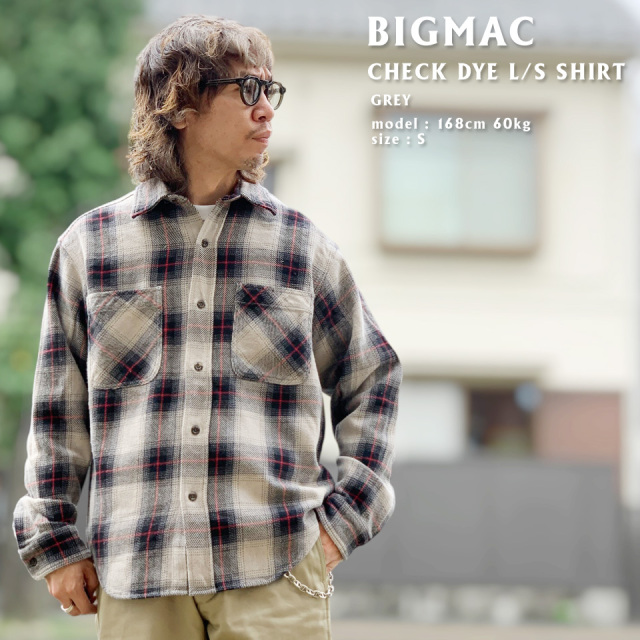 BIG MAC ビッグマック CHECK DYE L/S SHIRT (BMC26FW02)