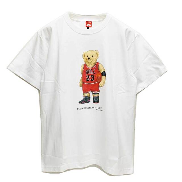 ブッシュクラン BUSH CLAN Tシャツ FUNK BEAR MJ BEAR S/S Tee ファンクベア クマ ホワイト 白 WHITE