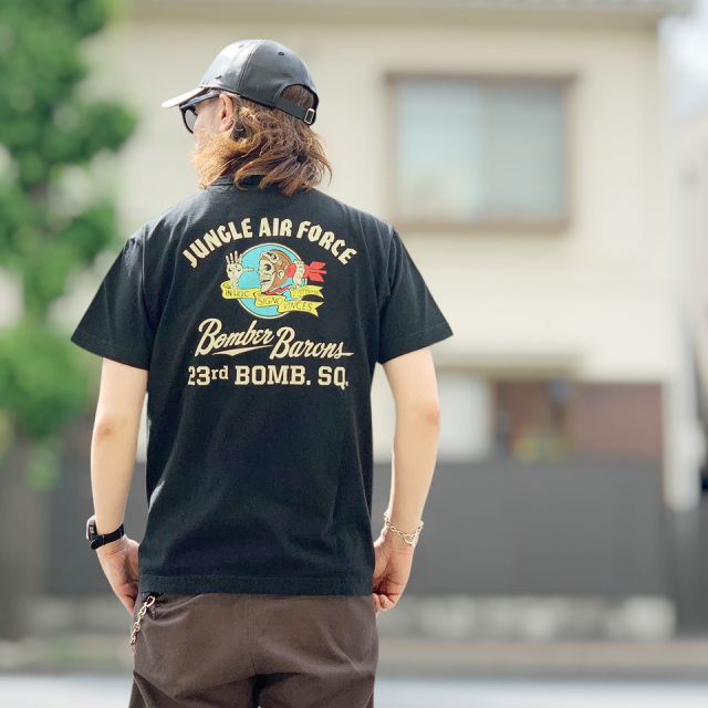 BUZZ RICKSON'S / S/S TEE - 23rd BOMB.SQ.BOMBER BARONS