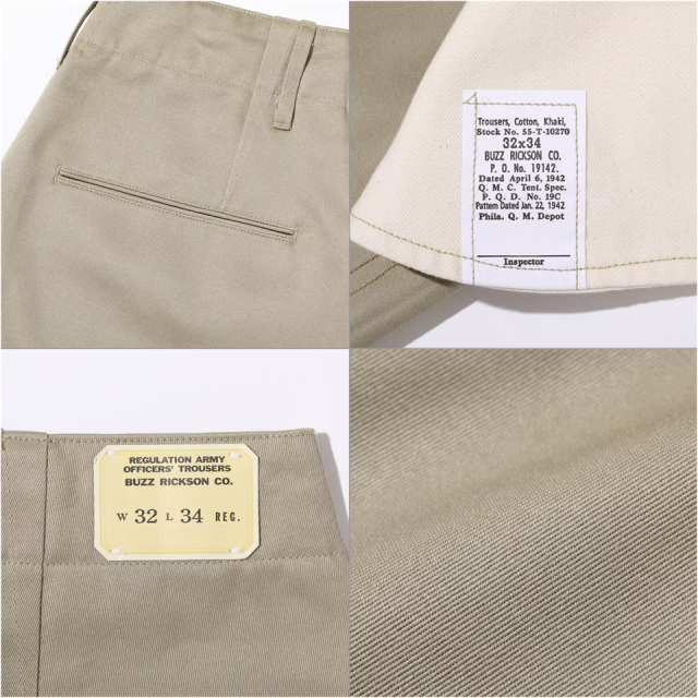 BUZZ RICKSON'S / EARLY MILITARY CHINOS 1942 MODEL