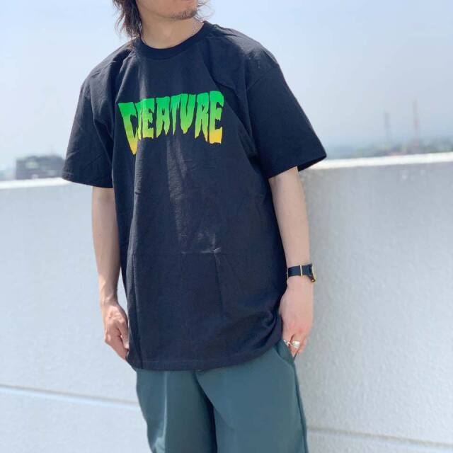 全2色 クリーチャースケートボード CREATURE SKATEBOARD Tシャツ CREATURE LOGO S/S Tee ブラック 黒 BLACK チャコールグレー CHACOAL GREY