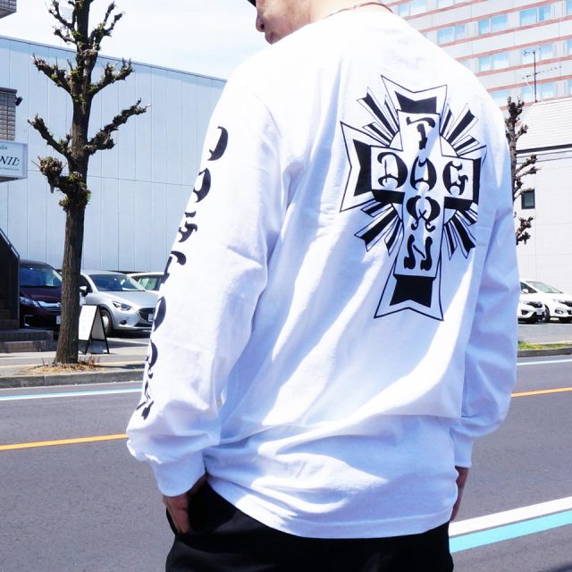 DOG TOWN ドッグタウン ロンT Tシャツ CROSS LOGO L/S Tee ブラック ホワイト