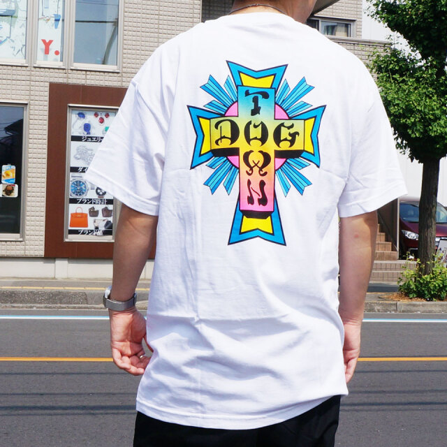 全2色 DOG TOWN ドッグタウン Tシャツ NEON CROSS S/S Tee クロスロゴ ブラック ホワイト