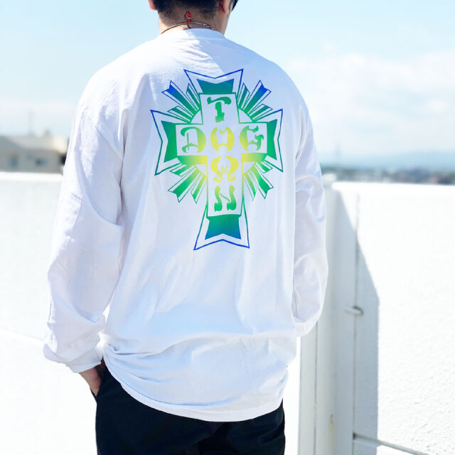 全2色 DOG TOWN ドッグタウン ロンT Tシャツ FADE CROSS LOGO L/S Tee ブラック ホワイト