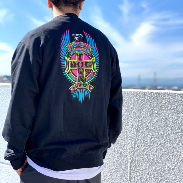 ドッグタウン DOG TOWN  クルースウェット ERIC DRESSEN PUPPY CREW NECK SWEAT トレーナー  クロスロゴ ブラック 黒 BLACK