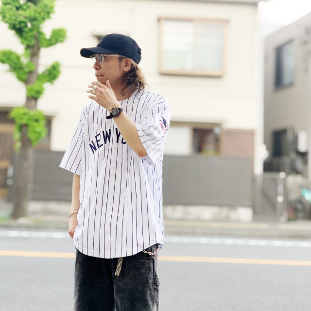 ニューヨークヤンキース　ヴィンテージ ベースボール　シャツ　ユニホーム FANATICS / MLB MESH BASEBALL SHIRT - NEW YORK YANKEES