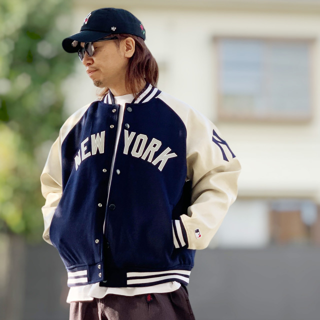 【SALE20%OFF】ファナティクス FANATICS スタジャン STADIUM JACKET - NY YANKEES スタジアムジャケット アウター MLB ヤンキース NAVY ネイビー ML2325FW0002