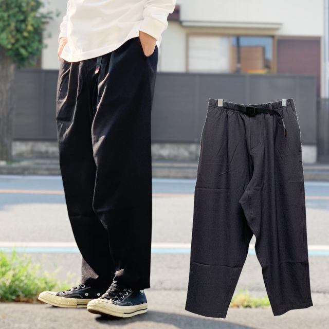 全2色 グラミチ Gramicci ウールライクワイドテーパードパンツ グラミチパンツ WOOL LIKE WIDE TAPERED PANT ブラック 黒 BLACK チャコール CHACOAL GMP4-FJP003