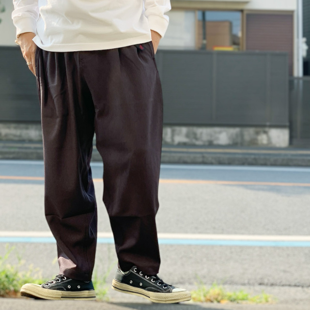 GRAMICCI 黒ワイドパンツ(新品) GRAMICCI パンツ GRAMICCI(グラミチ) 別注 クールドッツ 2タック