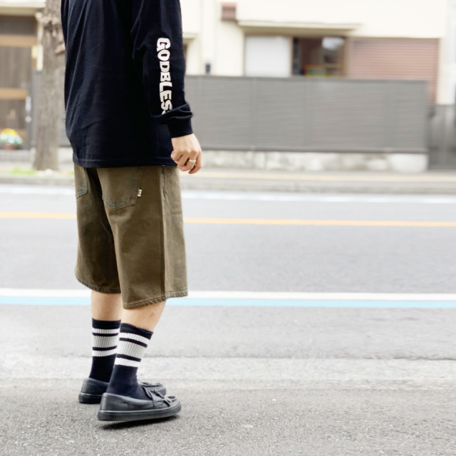 関税込み♪【HUF】Cromer デニム ロゴ ★ ショーツ HUF ジーンズ / ハフ CROMER SHORT クローマー シグニチャー