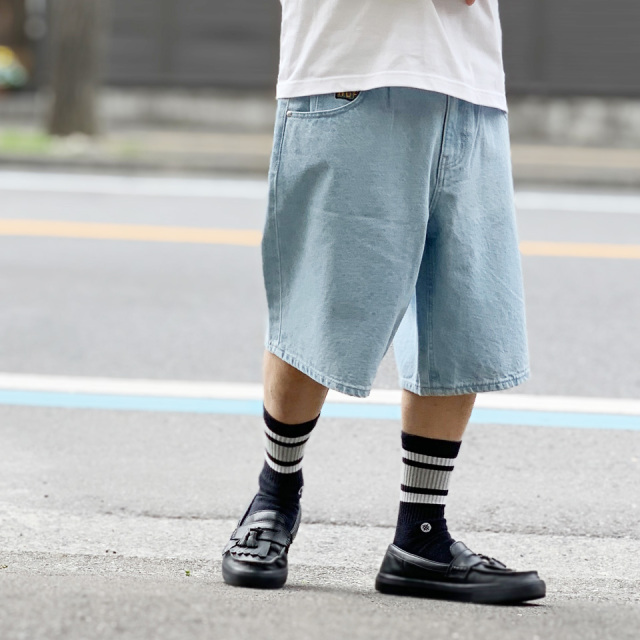 【SALE50%OFF】 ハフ HUF ショートパンツ デニムショーツ CROMER SHORT DENIM バギーフィット ライトブルー LIGHT BLUE  PT00317SP25