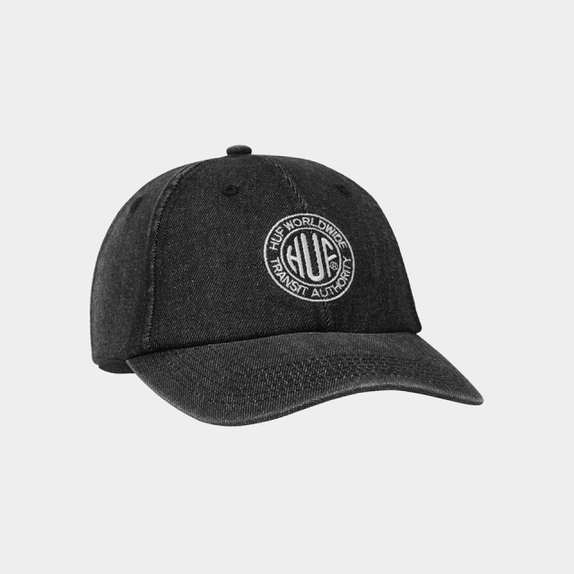 ハフ HUF ローキャップ TOKEN 6 PANEL CV WASHED HAT 帽子 ブラックデニム 黒 BLACK HT00892FA25