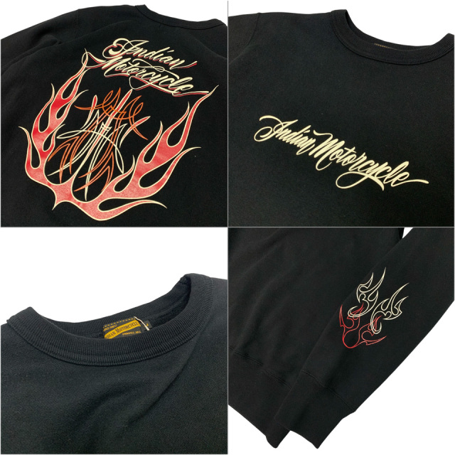 INDIAN MOTORCYCLE / PINSTRIPE PATTERN CREWSWEAT