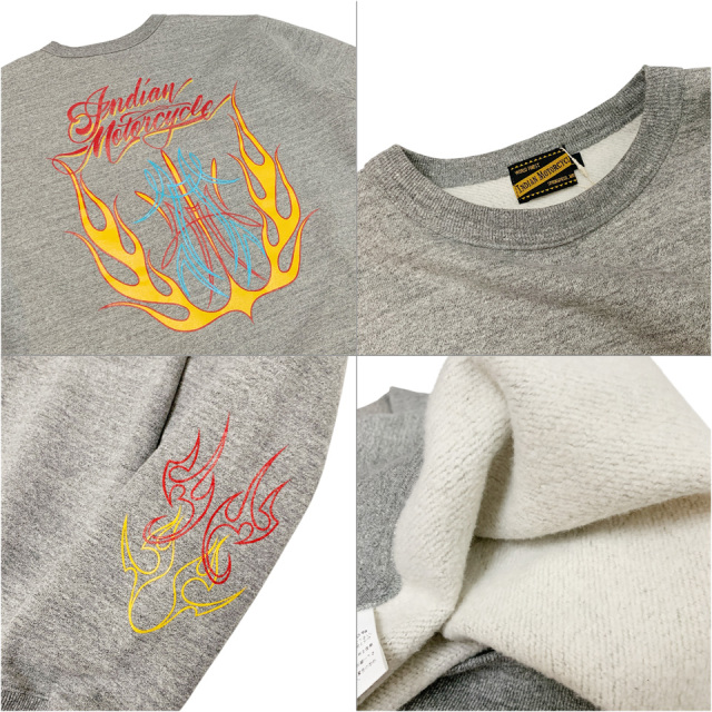 INDIAN MOTORCYCLE / PINSTRIPE PATTERN CREWSWEAT