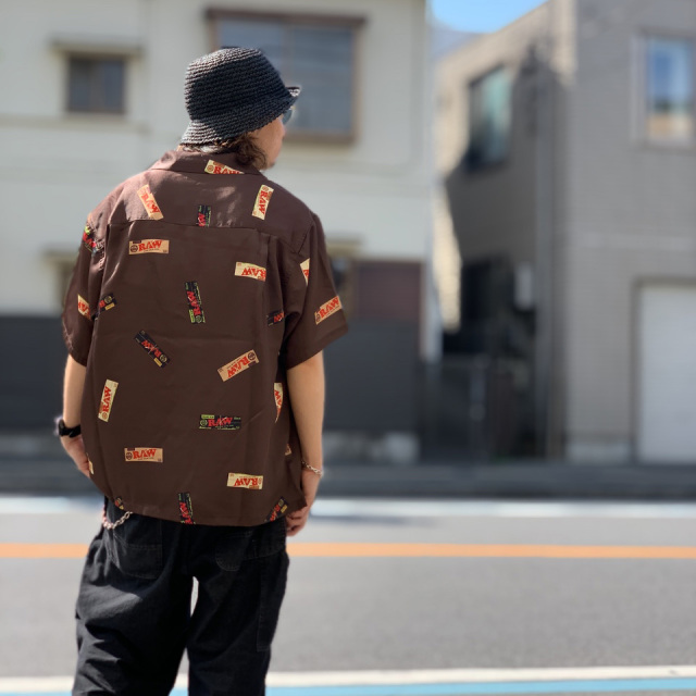 Interbreed RAWロゴ 半袖シャツ Lサイズ INTERBREED / RAW x INTERBREED “Papers Open Collar Shirt