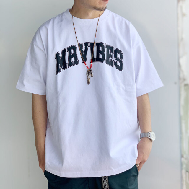 MRV by Mr.vibes Tシャツ MRVIBES COLLEGE LOGO S/S Tee オリジナル ミスターバイブス カレッジロゴ ホワイト 白 WHITE