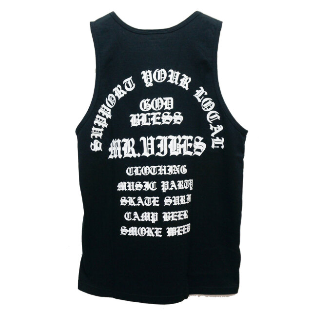 MRV by Mr.vibes タンクトップ GOD BLESS TANKTOP オリジナル オールドイングリッシュ ブラック 黒 BLACK