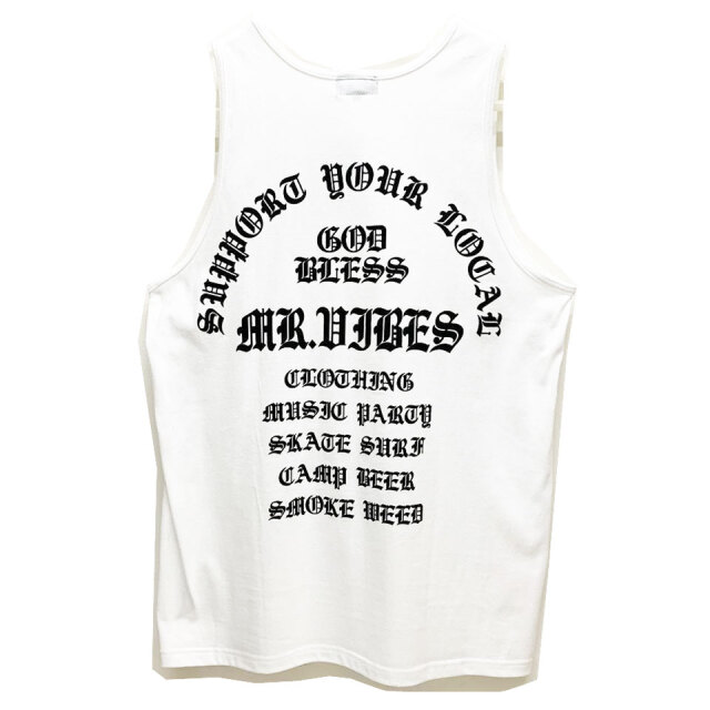 MRV by Mr.vibes タンクトップ GOD BLESS TANKTOP オリジナル ホワイト 白 WHITE