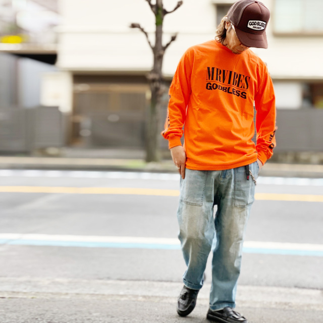 MRV by Mr.vibes ロンT Tシャツ NM GOD BLESS L/S Tee 長袖 オリジナル