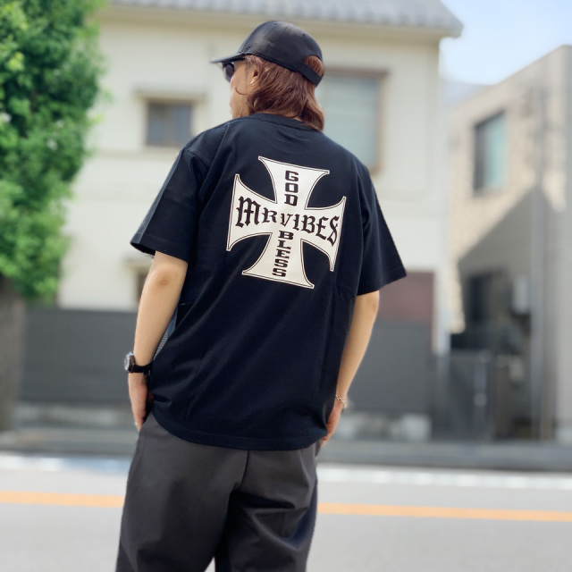 MRV by Mr.vibes Tシャツ IRON CROSS S/S Tee 2025 半袖 オリジナル アイアンクロス ブラック 黒 BLACK