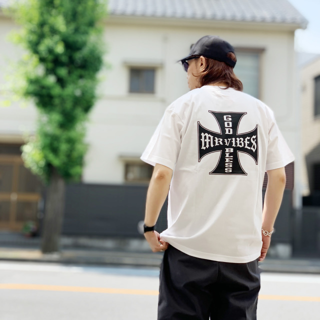MRV by Mr.vibes Tシャツ IRON CROSS S/S Tee 2025 半袖 オリジナル アイアンクロス ホワイト 白 WHITE