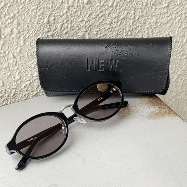ニュー NEW. サングラス GEORGIA C-1 眼鏡 オーバル ブラック/シルバー BLACK × ANTIQUE SILVER