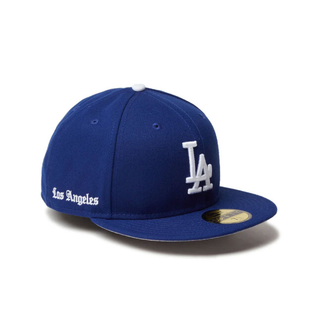 ニューエラ NEW ERA キャップ 59FIFTY MLB OLD ENLISH オールドイングリッシュ LA DODGERS ロサンゼルス・ドジャース ダークロイヤル ブルー 青