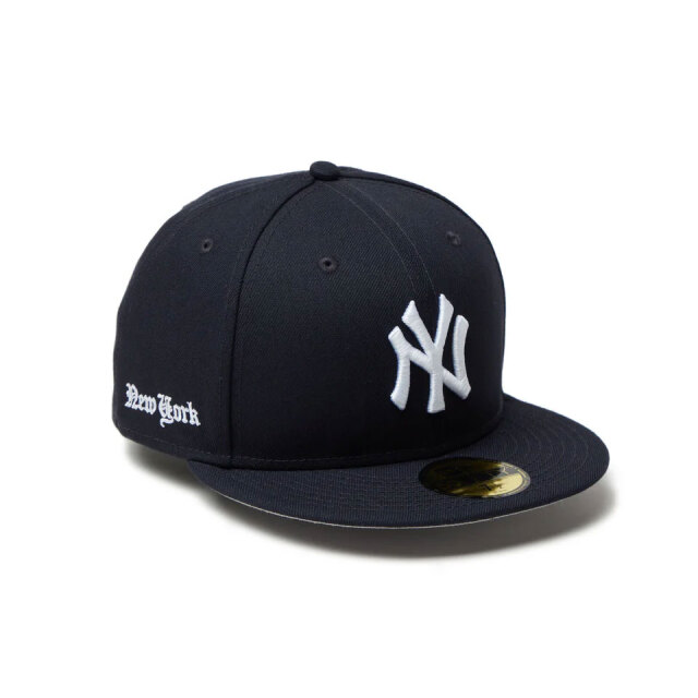ニューエラ NEW ERA キャップ 59FIFTY MLB OLD ENGLISH オールドイングリッシュ NY YANKEES ニューヨーク・ヤンキース ネイビー 紺 NAVY