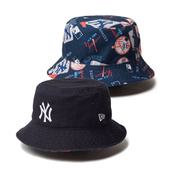 ニューエラ NEW ERA バケットハット バケット01 リバーシブル MLB Reversible Hat NY YANKEES ニューヨーク・ヤンキース ネイビー