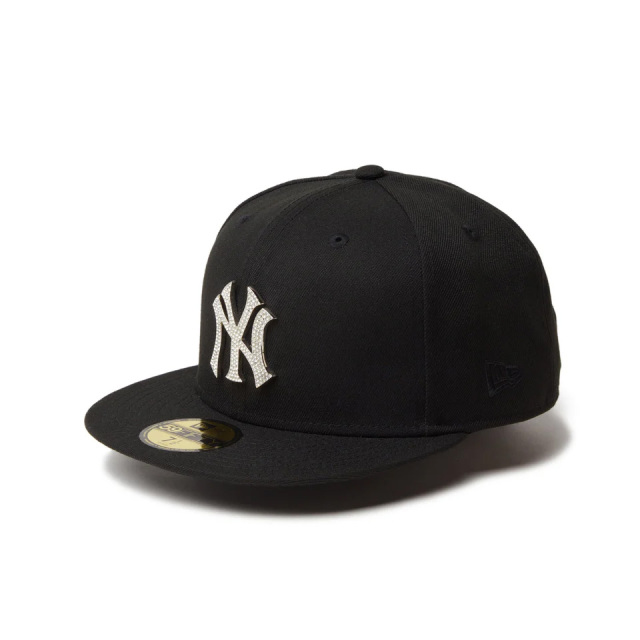 ニューエラ NEW ERA キャップ 59FIFTY MLB Rhinestone Badge NY YANKEES ニューヨーク・ヤンキース ブラック ブラック 黒 ラインストーン 14307658